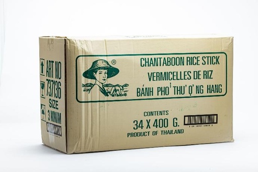 Pad Thai Chantaboon Rice Stick 3mm 34*400g(Farmer Brand)Ctn**PRO