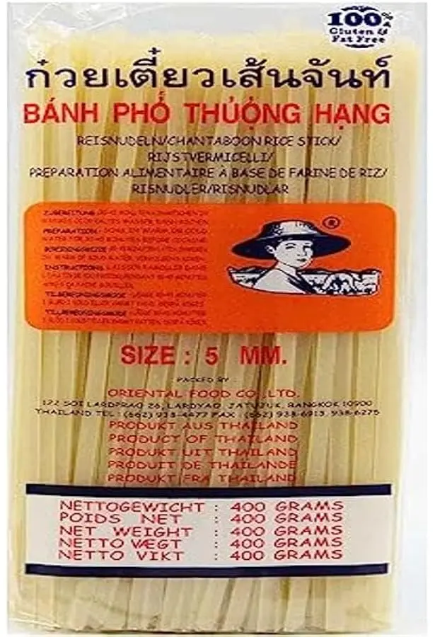 Pad Thai Rice Stick 5mm "Straight Type", 30*400gm (Farmer Brand) / CTN